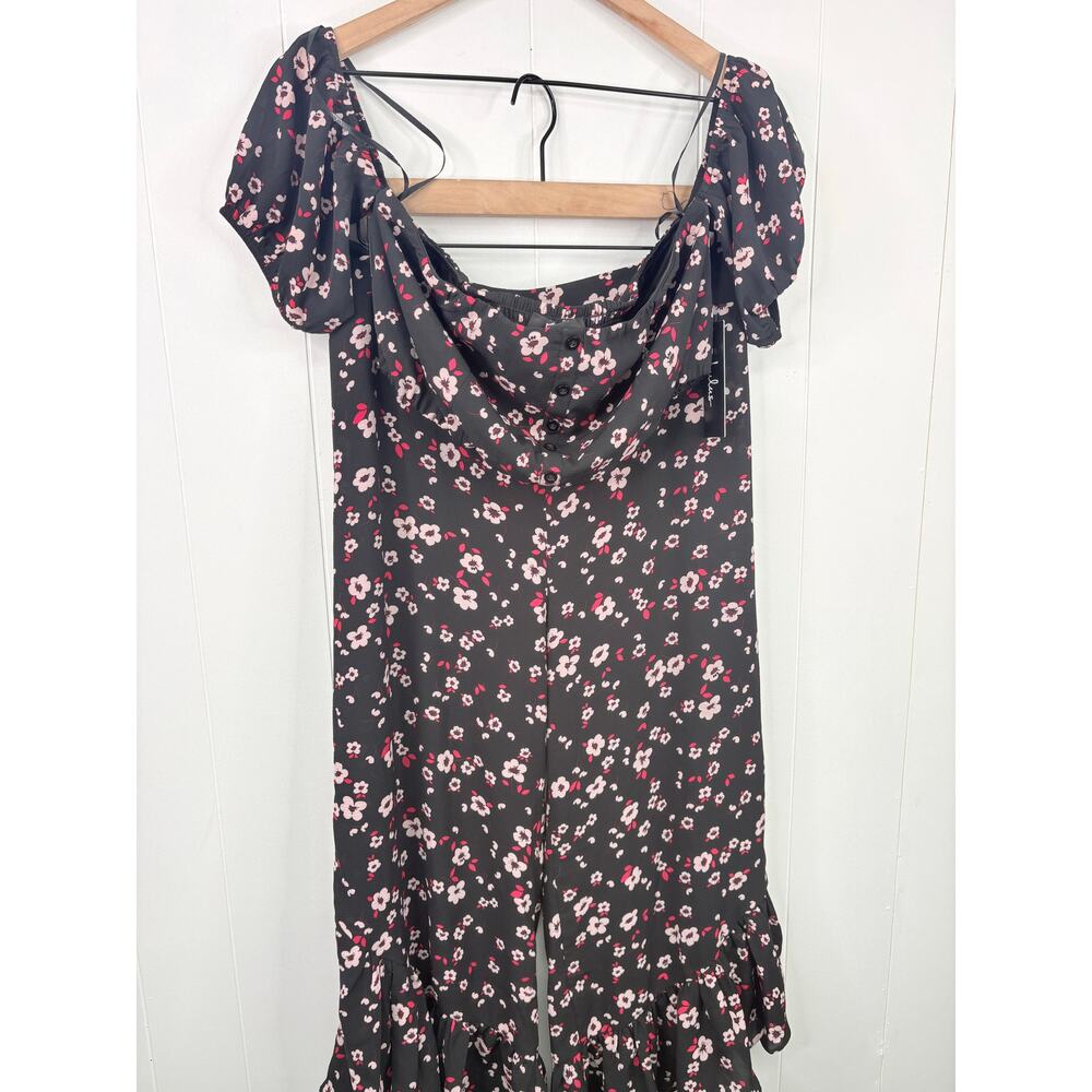 NWT Lulus Floral 2 Piece Set Large Off Shoulder Crop Top Ruffle Culottes - Picture 6 of 15